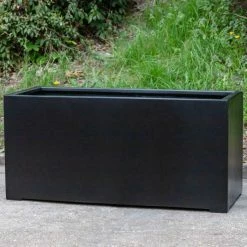 1.2m XL Stone Composite Trough Planter in Black