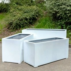 1.2m XL Stone Composite Trough Planter in White -Cheap PLANTERS Store PP5025WXL add image 4 9c10