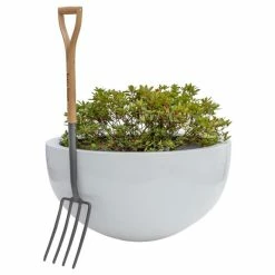 90cm Large Stone Composite Low Bowl Planter in White -Cheap PLANTERS Store PP5028WL add image 2 2f43