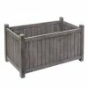 80cm Alderley Grey Rectangular Hardwood Planter by Rowlinson®