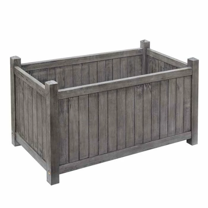 80cm Alderley Grey Rectangular Hardwood Planter by Rowlinson® 1 80cm Alderley Grey Rectangular Hardwood Planter by Rowlinson®