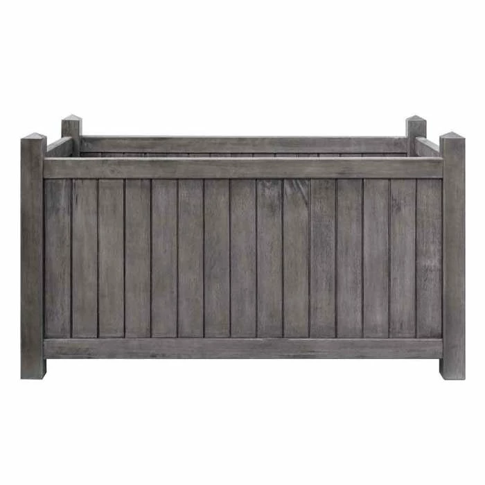 80cm Alderley Grey Rectangular Hardwood Planter by Rowlinson® 2 80cm Alderley Grey Rectangular Hardwood Planter by Rowlinson® - Image 2