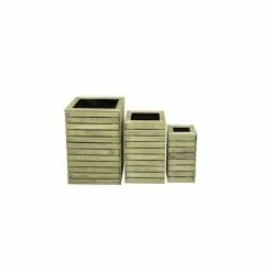 Set of 3 Wooden Contemporary Slatted Planters 8 Set of 3 Wooden Contemporary Slatted Planters -Cheap PLANTERS Store PP6089 add image 3 79a5