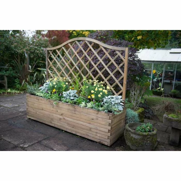 6ft Wooden Venice Trough and Trellis Planter 2 6ft Wooden Venice Trough and Trellis Planter - Image 2