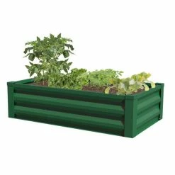 Green Metal Raised Garden Planter with Liner