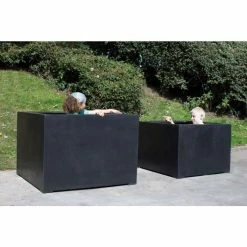 85cm Titanic Black Polystone Cube Planter -Cheap PLANTERS Store PP7758 add image 4 179f