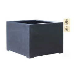 85cm Titanic Black Polystone Cube Planter -Cheap PLANTERS Store PP7758 main image e817