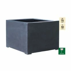 70cm Titanic Black Polystone Cube Planter -Cheap PLANTERS Store PP7759 add image 6 a4b2