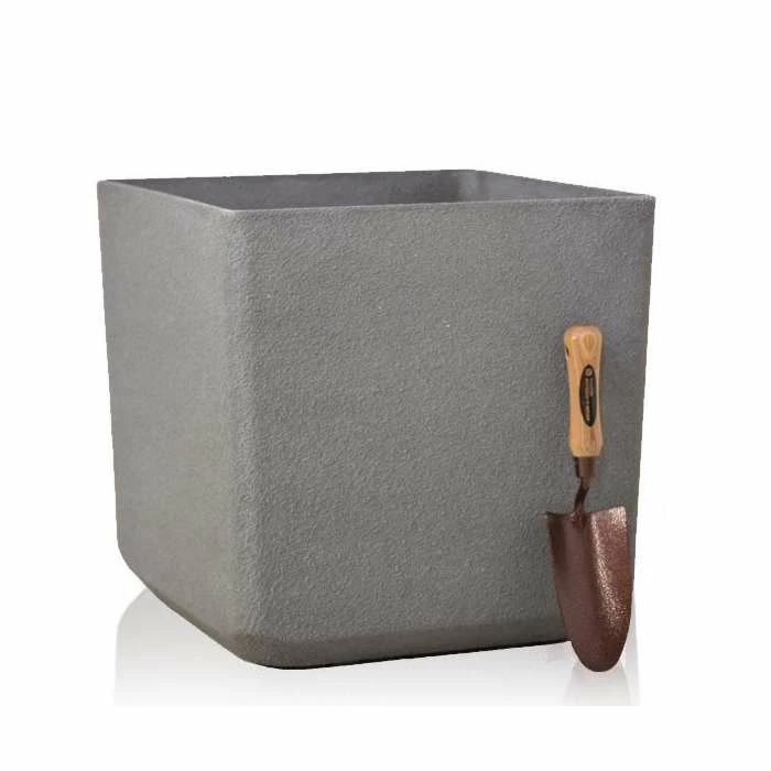 H48cm Volcanic Grey Square Planter - By Primrose™ 3 H48cm Volcanic Grey Square Planter - By Primrose™ - Image 3