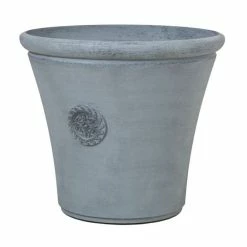 H50cm Continental Grey Round Tuscan Planter - By Primroseâ„¢
