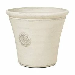 H44.5cm Smokey Cream Round Tuscan Planter - By Primroseâ„¢