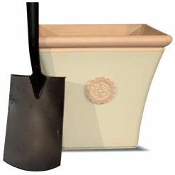 44cm Tuscan Flared Square Planter in Light Pistachio with Terracotta -Cheap PLANTERS Store PP7852 add image 2 06b4