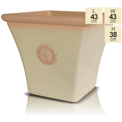 44cm Tuscan Flared Square Planter in Light Pistachio with Terracotta -Cheap PLANTERS Store PP7852 main image c551