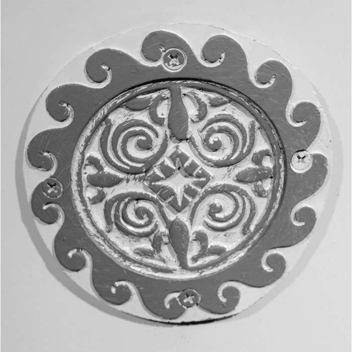 56cm Tuscan Round Planter in White with Grey 7 56cm Tuscan Round Planter in White with Grey - Image 7