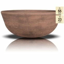 H23cm Cortina Wood Effect Bowl Planter - By Primroseâ„¢