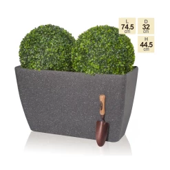 75cm Stone Effect Trough in Baltic Grey - By Primrose™ -Cheap PLANTERS Store PP7860 main image 96a2