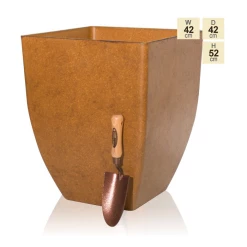 52cm Aged Rust Square Planter - By Primrose™ -Cheap PLANTERS Store PP7867 main image e67e