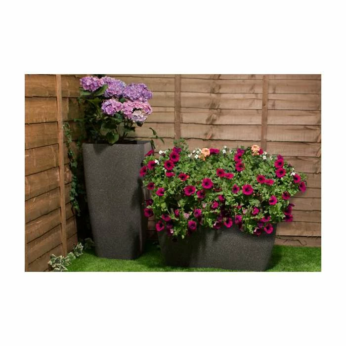 76cm Baltic Grey Stone Effect Flared Square Planter - By Primrose™ 3 76cm Baltic Grey Stone Effect Flared Square Planter - By Primrose™ - Image 3