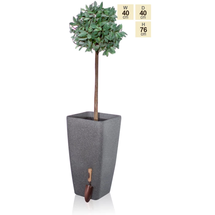 76cm Baltic Grey Stone Effect Flared Square Planter - By Primrose™ 5 76cm Baltic Grey Stone Effect Flared Square Planter - By Primrose™ - Image 5