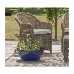 55cm Royal Blue Glaze Effect Bowl Planter - By Primrose™ -Cheap PLANTERS Store PP7878 add image 1 7100