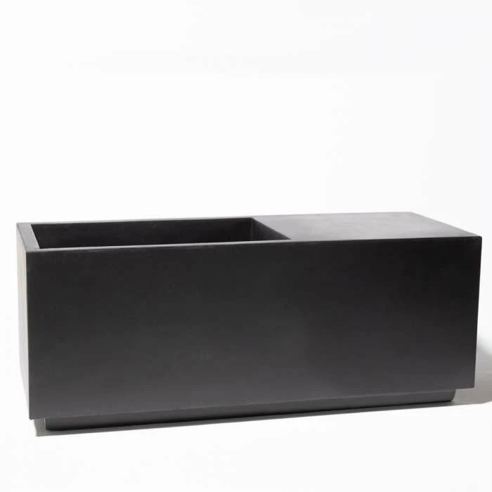 115cm Black Fibrecotta Rectangular Planter with LED Lights 1 115cm Black Fibrecotta Rectangular Planter with LED Lights