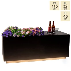 115cm Black Fibrecotta Rectangular Planter with LED Lights 9 115cm Black Fibrecotta Rectangular Planter with LED Lights -Cheap PLANTERS Store PP7915 main image 6d0d