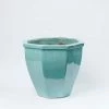 50cm Glazed Jade Ceramic Octagon Planter - Medium