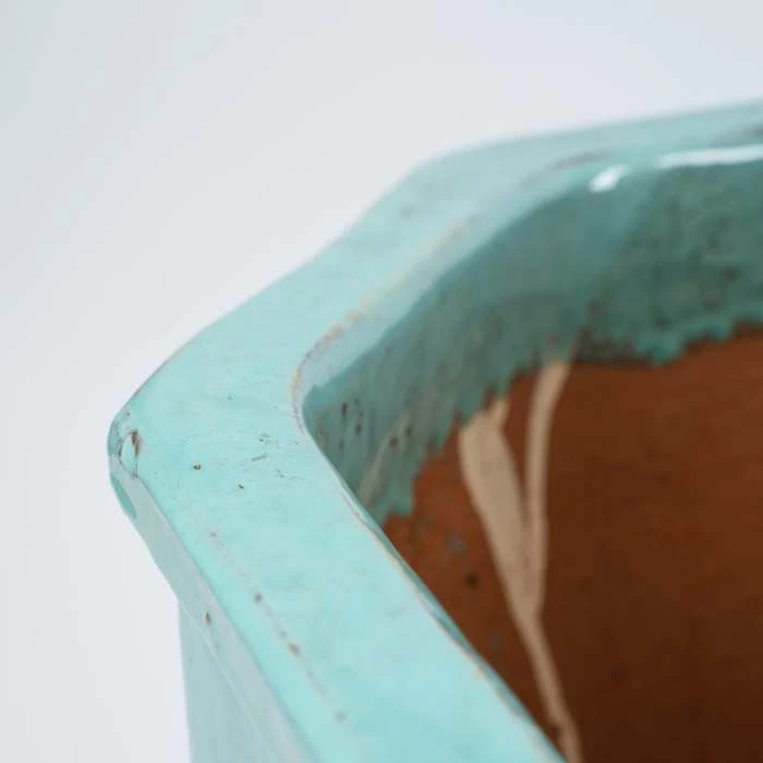 50cm Glazed Jade Ceramic Octagon Planter - Medium 2 50cm Glazed Jade Ceramic Octagon Planter - Medium - Image 2