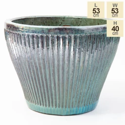 40cm Linear Jade Glazed Ceramic Bowl Planter - Large -Cheap PLANTERS Store PP7964 main image 80bf