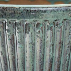 40cm Linear Jade Glazed Ceramic Bowl Planter - Large