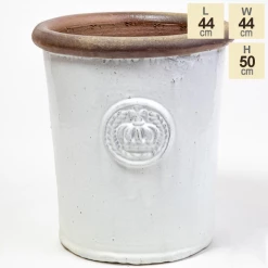 50cm White Rimmed Provence Detail Tall Planter - Large -Cheap PLANTERS Store PP7966 main image 2237