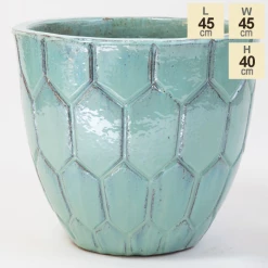 40cm Tile Effect Glazed Blue Ceramic Bowl Planter - Small 11 40cm Tile Effect Glazed Blue Ceramic Bowl Planter - Small -Cheap PLANTERS Store PP7969 main image daaa