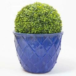 33cm Estella Glazed Dark Blue Ceramic Round Planter - Small -Cheap PLANTERS Store PP7979 add image 2 1102