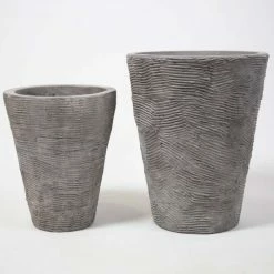 50cm Stackable Scrape Texture Concrete Flared Planter - Small -Cheap PLANTERS Store PP7981 add image 4 ba14