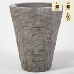 50cm Stackable Scrape Texture Concrete Flared Planter - Small -Cheap PLANTERS Store PP7981 main image 3fbb