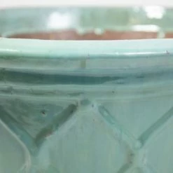 46cm Estella Glazed Light Blue Ceramic Geometric Pattern Flared Planter -Cheap PLANTERS Store PP7984 add image 4 b053