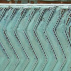 30cm Glazed Blue Ceramic Zig Zag Pattern Cube Planter - Small -Cheap PLANTERS Store PP7992 add image 3 6fa7