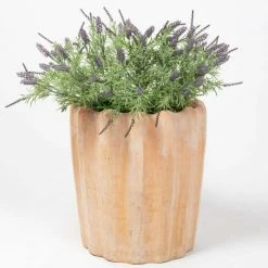 50cm Terracotta Scalloped Finish Tall Planter - Medium -Cheap PLANTERS Store PP7996 add image 2 712a