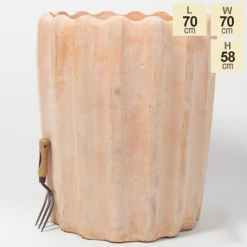 70cm Terracotta Scalloped Finish Tall Planter - Large 7 70cm Terracotta Scalloped Finish Tall Planter - Large -Cheap PLANTERS Store PP7997 main image 32e1