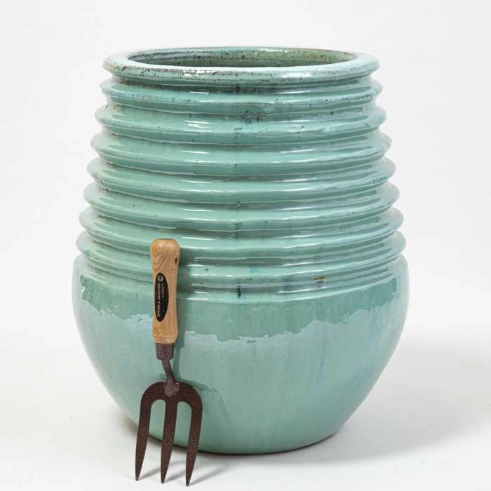 50cm Glazed Blue Ceramic Planter 2 50cm Glazed Blue Ceramic Planter - Image 2