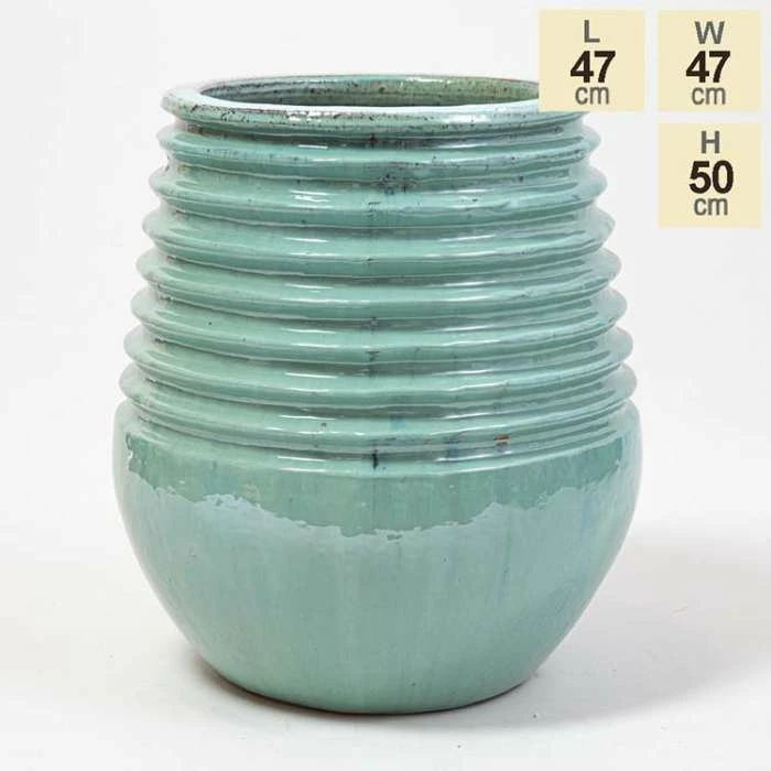 50cm Glazed Blue Ceramic Planter 7 50cm Glazed Blue Ceramic Planter - Image 7
