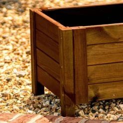80cm Brown Wooden Trough Patio Planter 11 80cm Brown Wooden Trough Patio Planter -Cheap PLANTERS Store PP8010 add image 3 b700