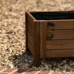 40cm Brown Wooden Cube Patio Planter -Cheap PLANTERS Store PP8016 add image 2 836f
