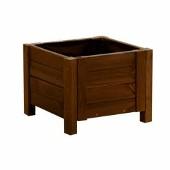 40cm Brown Wooden Cube Patio Planter -Cheap PLANTERS Store PP8016 add image 3 430f