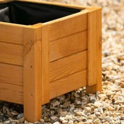 40cm Natural Wooden Cube Patio Planter -Cheap PLANTERS Store PP8018 add image 2 5268