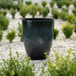 53cm Tall Round Planter in Dark Green 8 53cm Tall Round Planter in Dark Green -Cheap PLANTERS Store PP80BLKL 2 dedd