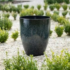 43cm Tall Round Planter in Dark Green 9 43cm Tall Round Planter in Dark Green -Cheap PLANTERS Store PP80BLKM 2 50e3