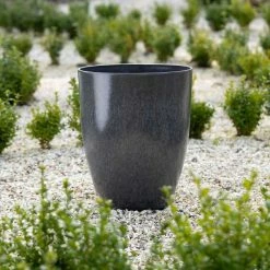 43cm Tall Round Planter in Grey -Cheap PLANTERS Store PP80GRYM PP80GRYL 4c51