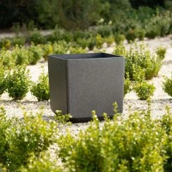 43cm Cube Planter in Black -Cheap PLANTERS Store PP81BLKM PP81BLKS 3 b5f9