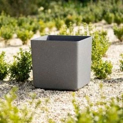 43cm Cube Planter in Grey -Cheap PLANTERS Store PP81GRYM PP81GRYS 2 f251